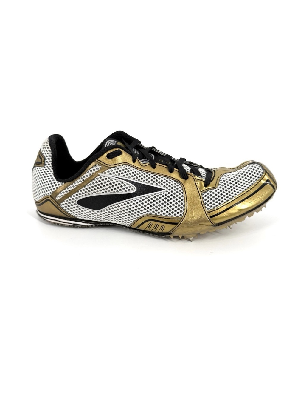 Brooks PR MD 46.61 Track Shoes Mens Size 9.5 D Gold Middle Distance Spikes